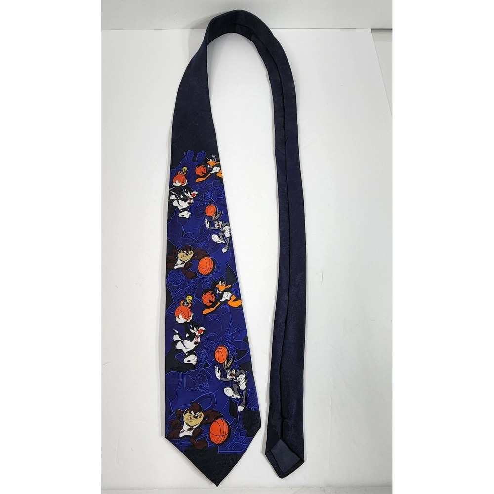 Vtg! 1996 Space Jam Warner Bros. Men's Polyester Tie Taz Bugs Tweety Daffy EUC